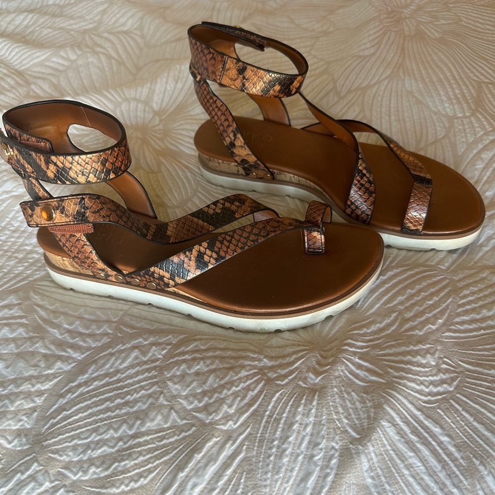 Franco Sarto Strappy Snakeskin Sandal